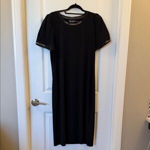 Karl Lagerfeld Elegant Black Midi Dress